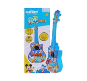 Disney Mickey Mouse Small Guitar for Kids 4 String Toy Musical Instrument with Adjustable Tension, Fingerstyle Tab & Pick Portable, Safe & Educational Gift for Boys & Girls Ages 3+