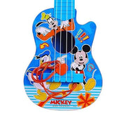 Disney Mickey Mouse Small Guitar for Kids 4 String Toy Musical Instrument with Adjustable Tension, Fingerstyle Tab & Pick Portable, Safe & Educational Gift for Boys & Girls Ages 3+