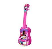 Kriiddaank Minnie Kids Guitar (Big) Fun & Easy to Play Pink Toy Guitar with Adjustable String Tensions, Fingerstyle Tab & Pick, Lightweight Musical Instrument for Toddlers