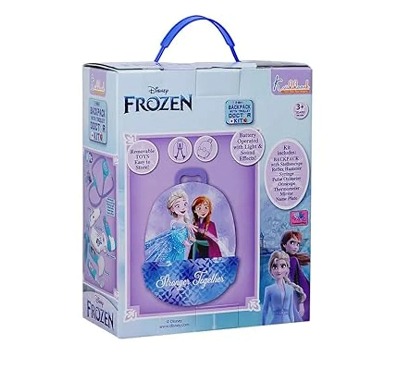 Kriiddaank Frozen Doctor Kit Backpack for Kids 8 Piece Pretend Play Medical Set with Light & Sound Stethoscope, Educational Role Play Toy|Ideal Birthday Gift for Girls and Boys Ages 3+, Turkish Blue