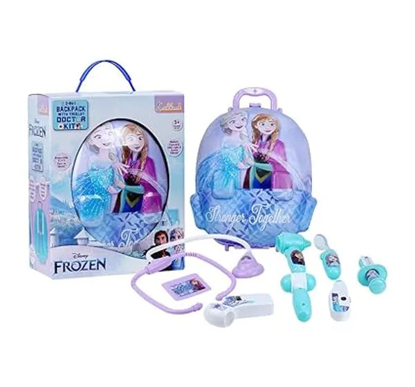 Kriiddaank Frozen Doctor Kit Backpack for Kids 8 Piece Pretend Play Medical Set with Light & Sound Stethoscope, Educational Role Play Toy|Ideal Birthday Gift for Girls and Boys Ages 3+, Turkish Blue