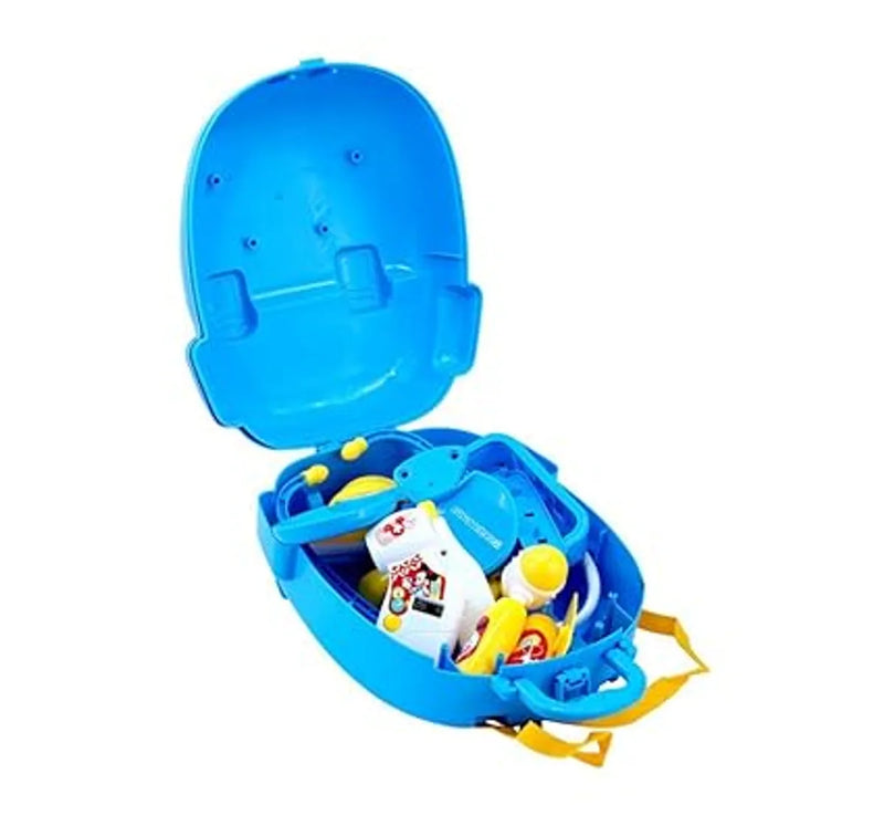 Kriiddaank Disney Mickey Theme Backpack Doctor Gift Set for Kids 8 Pcs Medical Kit with Interactive Light & Sound Stethoscope, Portable Educational Role Play Toy for Boys & Girls Ages 3+