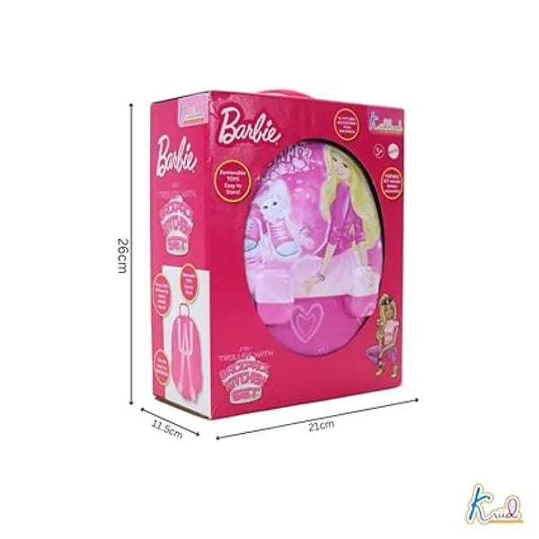 Kriiddaank Barbie 2-in-1 Backpack Kitchen Set for Kids | Pretend Play Educational Toy with Kitchen Accessories | Fun Learning Toy for Boys & Girls Age 3+ (Pink)
