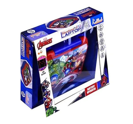 Kriiddaank Avengers Theme Educational Laptop for Kids Interactive Pre School Learning Toy with Screen, Music, Alphabet & Number Keys Fun Educational Gift for Boys & Girls 3+ Years (Red & Blue)