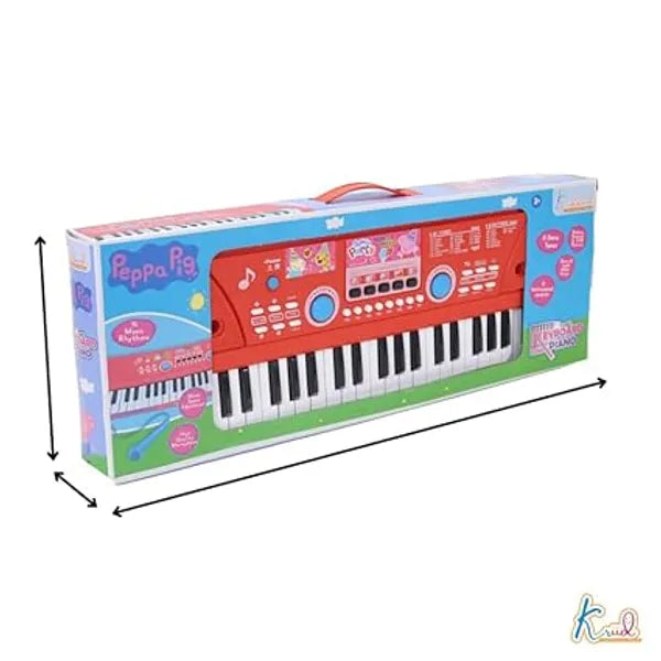 Peppa Pig Theme Musical Keyboard Piano for Toddlers with Microphone & USB Educational Learning Gift Toy for Kids 3+ Years 8 Rhythms, 8 Instrument Sounds, Non Toxic & Child Safe
