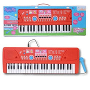 Peppa Pig Theme Musical Keyboard Piano for Toddlers with Microphone & USB Educational Learning Gift Toy for Kids 3+ Years 8 Rhythms, 8 Instrument Sounds, Non Toxic & Child Safe