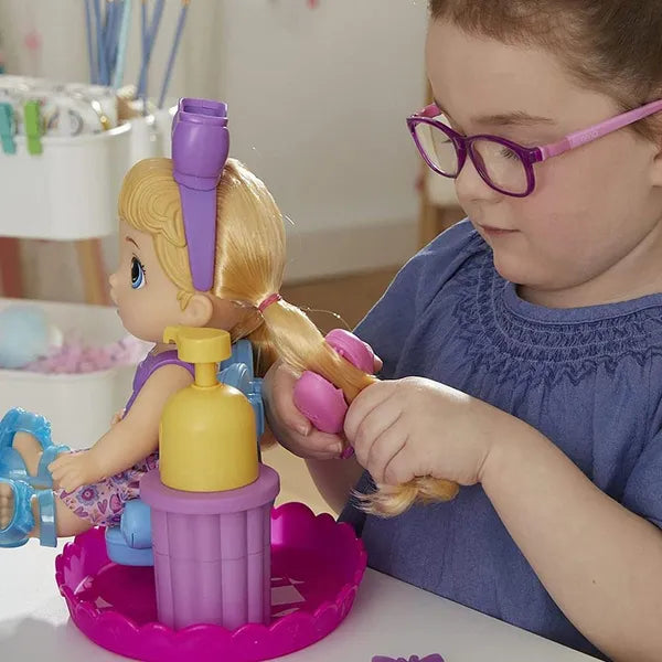 Baby Alive Sudsy Styling Doll, 12 Inch Toy for Kids Ages 3 and Up, Includes Baby Doll Salon Chair, Accessories, Bubble Solution, Blonde Hair