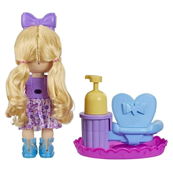 Baby Alive Sudsy Styling Doll, 12 Inch Toy for Kids Ages 3 and Up, Includes Baby Doll Salon Chair, Accessories, Bubble Solution, Blonde Hair