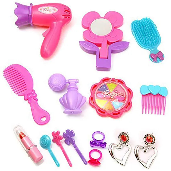 Chanak Beauty Pretend Suitcase Play Makeup Accessories Girl's Kit Toy Set  Pink