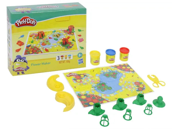 PLAY DOH Flower Maker Toy for Kids 3 Years and Up with 3 Non Toxic Colors