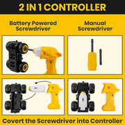 3 In 1 Diy Take Apart Toy Trucks Excavator Cement Mixer Dump Truck Assembly Construction Vehicles With 2 In 1 Controller Remote Control Electric Screw Driver For Children Above 3 Years