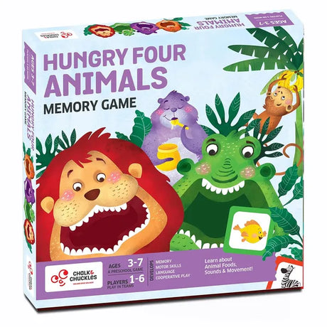 Chalk & Chuckles Hungry Four Memory Game, Learning & Educational Toy, Preschool Activity Kit, Gifts for Kids, Boys & Girls, Ages 3, 4, 5, 6, 7 Years, Perfect for Home, School, Playdates
