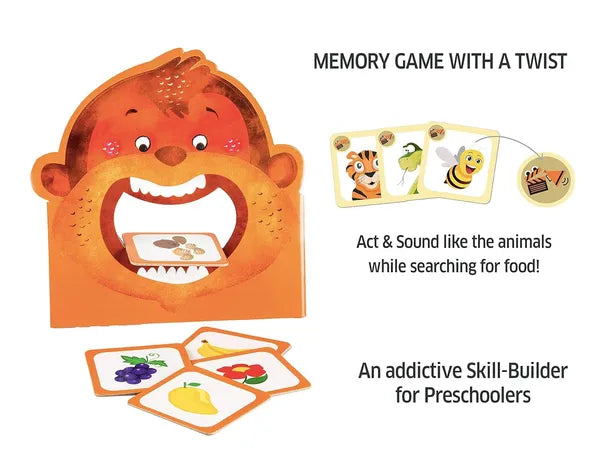 Chalk & Chuckles Hungry Four Memory Game, Learning & Educational Toy, Preschool Activity Kit, Gifts for Kids, Boys & Girls, Ages 3, 4, 5, 6, 7 Years, Perfect for Home, School, Playdates