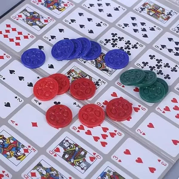 Jumbo Sequence Board Game, Strategic Board Game for Kids and Adults, Family Board Games & Cards with Different strategies with Different mindsets (J18)