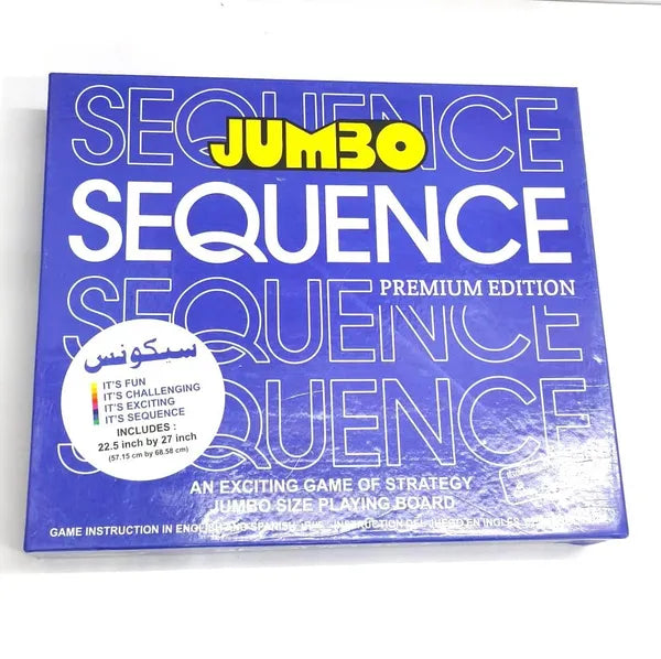 Jumbo Sequence Board Game, Strategic Board Game for Kids and Adults, Family Board Games & Cards with Different strategies with Different mindsets (J18)