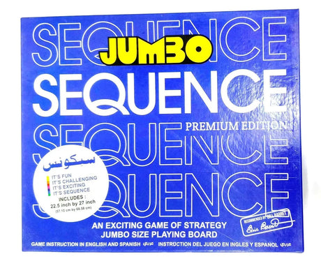 Jumbo Sequence Board Game Strategic Game with 22 5 X 27 Inches Hard Playing Board not Mat for Kids and Adults Family Board Games with Different strategies with Different mindsets Age 8
