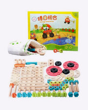 Fitting Combinations Wooden Blocks to enhance creativity for kids 73 Pcs Multicolor