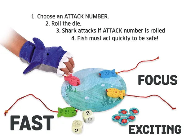 Chalk and Chuckles Beware of The Shark Board Game for Kids 4-8 Years Fun and Fast Games for Family and Boys Girls Age 5 Yrs and Up