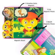 Chalk and Chuckles Monkey Expressions Feelings Puzzle for Kids, Ages 3, 4, 5 Years, Learning and Teaching Aids for Toddlers & Preschoolers, Educational Gifts for Boys & Girls, Creative Play, Build EQ
