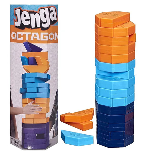 Plastic Octa Tetris Stacking Building Block Game For The Whole Family, 2 To 4 Players Ages 6+ Plus Fun Party Games For Up To 8 Players (Tetris Game), Multicolor