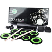 Silicone Electronic Drum Pad Foldable Roll Up Drum Pad Headphone Port for Beginners, Students, Travel, Black|Practice Pads