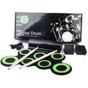 Silicone Electronic Drum Pad Foldable Roll Up Drum Pad Headphone Port for Beginners, Students, Travel, Black|Practice Pads