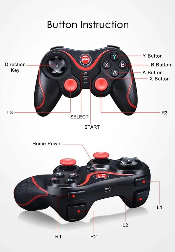 X3 Game Controller Wireless Joystick Android Gamepad | Gaming Remote Control for PC , Phone , Tablet | Wireless Controller Support for Android Smart Phone Smart Box TV & PC X3 Bluetooth Wireless (Not Supporting iOS)