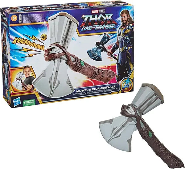 Marvel Hasbro Studios Thor Love and Thunder Stormbreaker Electronic Axe Thor Roleplay Toy with Sound FX Toys for Kids Ages 5 and Up