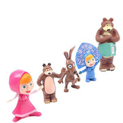 5pcs Set 5.12 cm Masha and The Bear Action Figure Toy Set