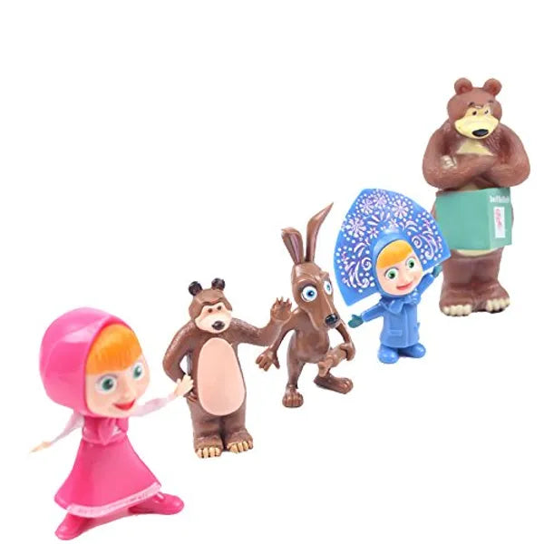 5pcs Set 5.12 cm Masha and The Bear Action Figure Toy Set