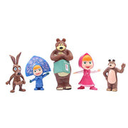 5pcs Set 5.12 cm Masha and The Bear Action Figure Toy Set