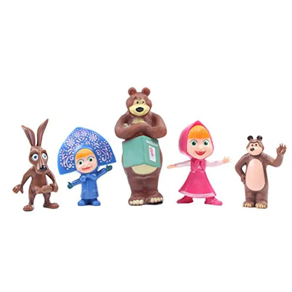 5pcs Set 5.12 cm Masha and The Bear Action Figure Toy Set
