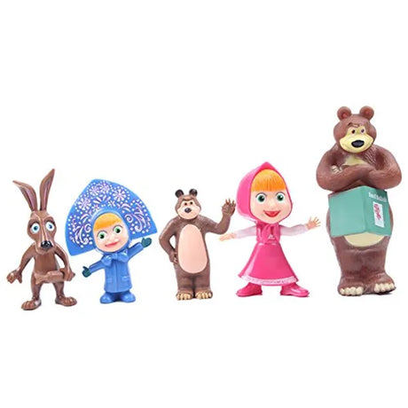 5pcs Set 5.12 cm Masha and The Bear Action Figure Toy Set