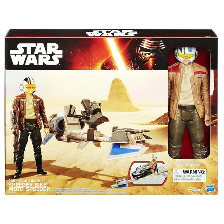 Starwars E7 Hero Series Figure and Vehicle Finn and Speeder Bike, Multi Color