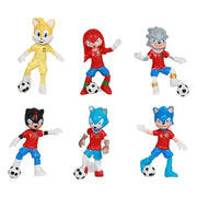 Sonic Football Figures Set Sonic Cake Topper Birthday Cake Decoration Cartoon Football Theme Figures for Children Birthday Baby Girl Boy 6 Pieces Football Figures Pack of 6