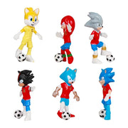 Sonic Football Figures Set Sonic Cake Topper Birthday Cake Decoration Cartoon Football Theme Figures for Children Birthday Baby Girl Boy 6 Pieces Football Figures Pack of 6