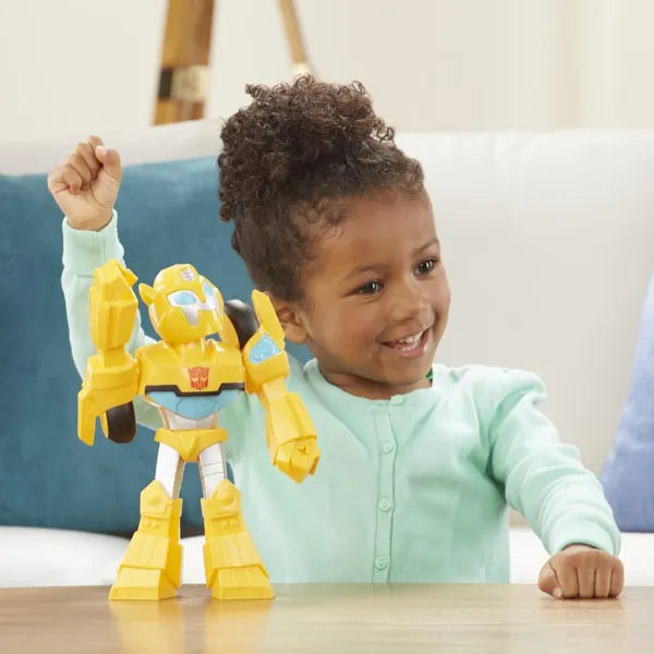 Playskool Heroes Transformers Rescue Bots Academy Mega Mighties Bumblebee Collectible 10 Inch Robot Action Figure, Toys for Kids Ages 3 and Up