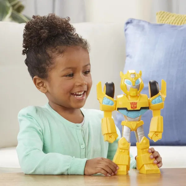 Playskool Heroes Transformers Rescue Bots Academy Mega Mighties Bumblebee Collectible 10 Inch Robot Action Figure, Toys for Kids Ages 3 and Up