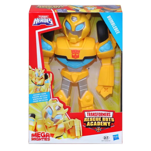 Playskool Heroes Transformers Rescue Bots Academy Mega Mighties Bumblebee Collectible 10 Inch Robot Action Figure, Toys for Kids Ages 3 and Up