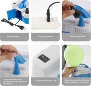 Portable Dual Nozzle Blue White 110V 700W Electric Balloon Blower Pump, Electric Household Balloon Inflator Air Pump Blower For Birthday, Wedding Decoration
