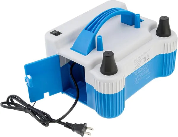 Portable Dual Nozzle Blue White 110V 700W Electric Balloon Blower Pump, Electric Household Balloon Inflator Air Pump Blower For Birthday, Wedding Decoration
