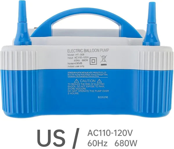 Portable Dual Nozzle Blue White 110V 700W Electric Balloon Blower Pump, Electric Household Balloon Inflator Air Pump Blower For Birthday, Wedding Decoration