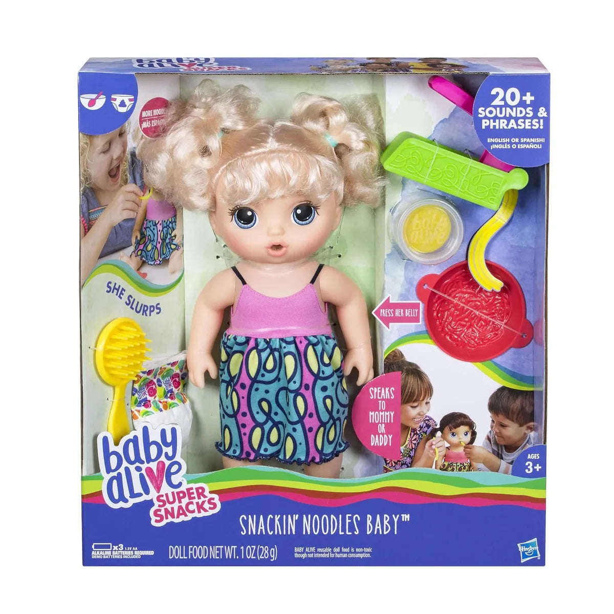 Baby Alive Super Snacks Snackin' Noodles Baby, For Kids Ages 3 years old and Up