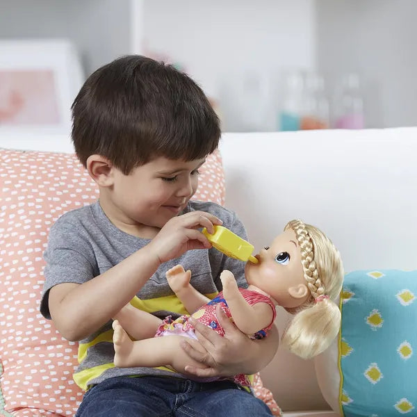 Baby Alive Sweet Tears Baby Blonde Hair Doll (Est Malade), Drinks And Cries Tears, With Doctor Visit Accessories, Toy For Kids Ages 3 Years Old And Up,Multicolor