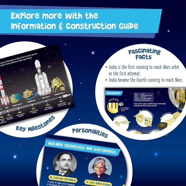 Imagimake Mapology Isro India'S Space Odyssey Rocket & Satellite Model Making 1 Piece Sets Astronaut & Space Toys; Educational Blocks Toy Puzzle 7+ Years Kids|3D Puzzle Building Set