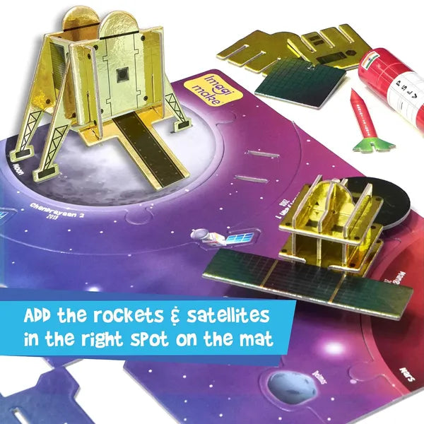 Imagimake Mapology Isro India'S Space Odyssey Rocket & Satellite Model Making 1 Piece Sets Astronaut & Space Toys; Educational Blocks Toy Puzzle 7+ Years Kids|3D Puzzle Building Set