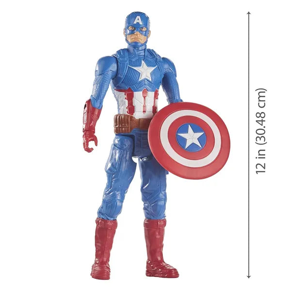 Avengers Marvel Titan Hero Series Collectible 12 Inch Captain America Action Figure, Toy for Ages 4 and Up