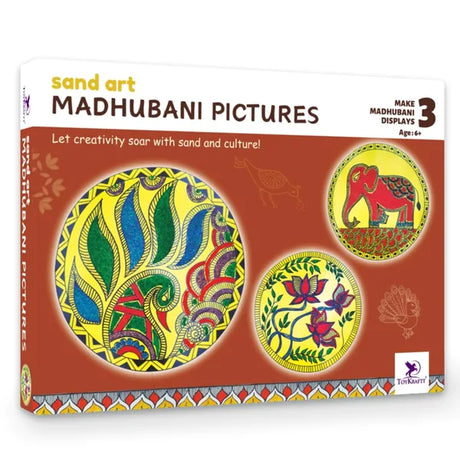 TOYKRAFTT Madhubani Sand Art Kit for Kids, Indian Art and Craft Kit for Girls & Boys 6 to 8 Years, Traditional Painting Activity Ideal Birthday Return Gift for Kids
