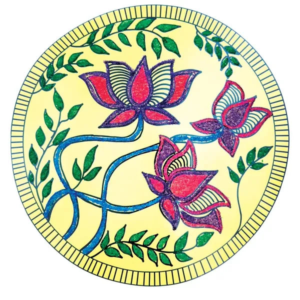 TOYKRAFTT Madhubani Sand Art Kit for Kids, Indian Art and Craft Kit for Girls & Boys 6 to 8 Years, Traditional Painting Activity Ideal Birthday Return Gift for Kids