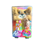 Alia with Pouch Doll Set | Lovely Doll with Cute Puppy, Pet Carrier, Pouch and Accessories for Kids 3 Plus